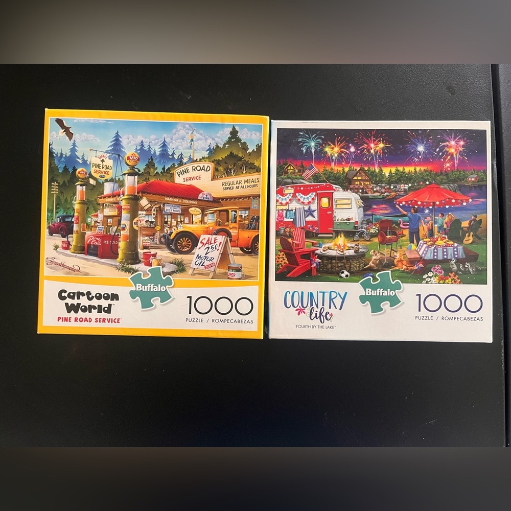 Buffalo David Bitton Cartoon and Country Life Puzzle Set - Vibrant Colors